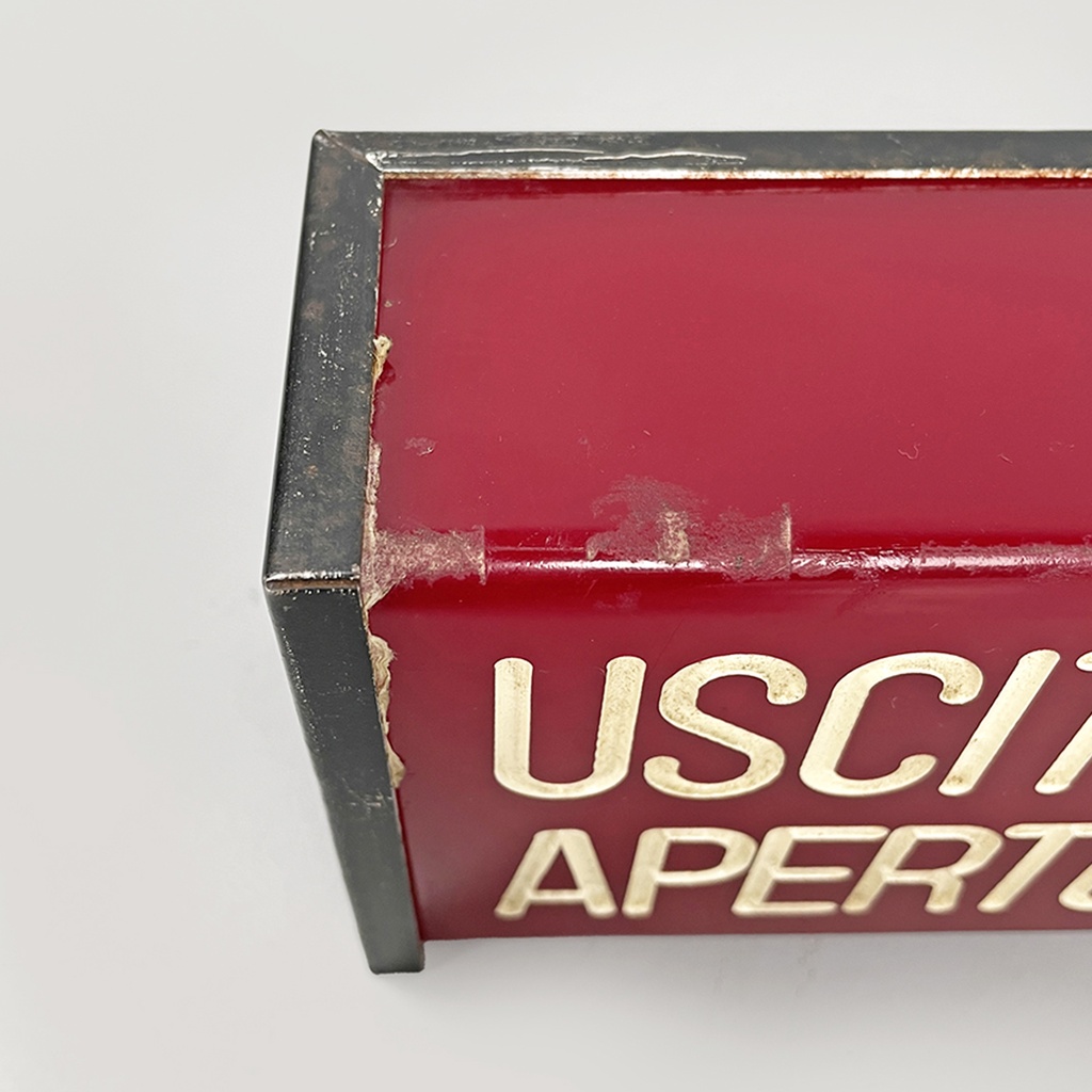 Red plastic and white writing cinema or theater sign, 1960s