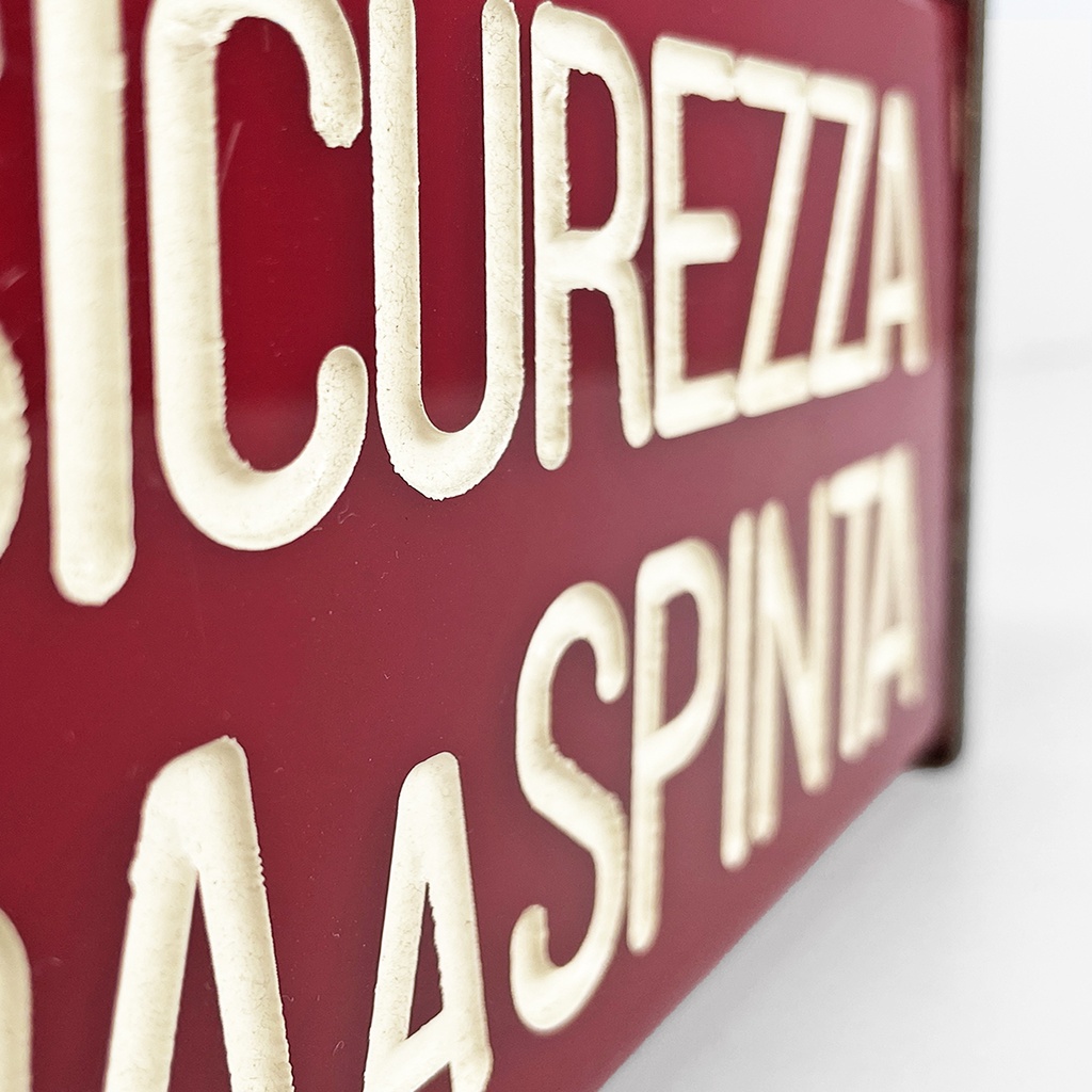 Red plastic and white writing cinema or theater sign, 1960s