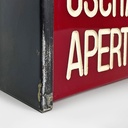 Red plastic and white writing cinema or theater sign, 1960s