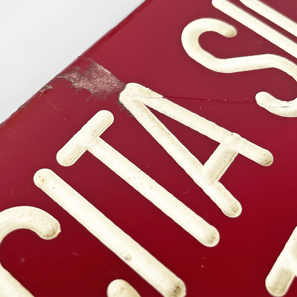 Red plastic and white writing cinema or theater sign, 1960s