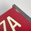 Red plastic and white writing cinema or theater sign, 1960s