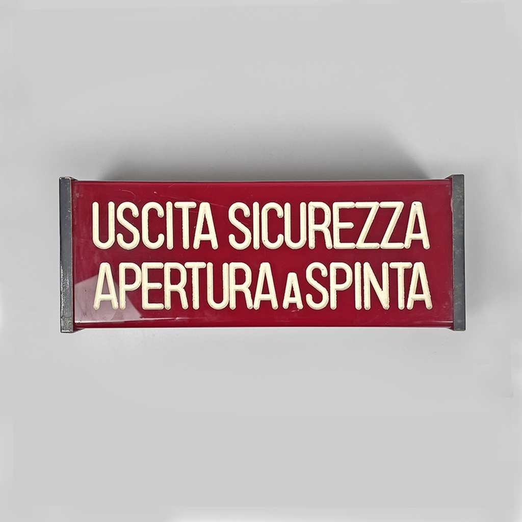 Red plastic and white writing cinema or theater sign, 1960s