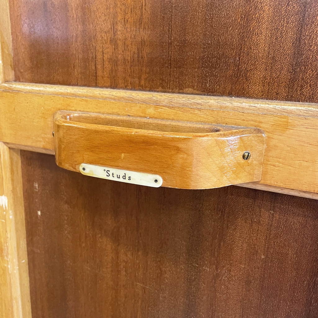 Armadio con specchio in legno, 1950 ca.