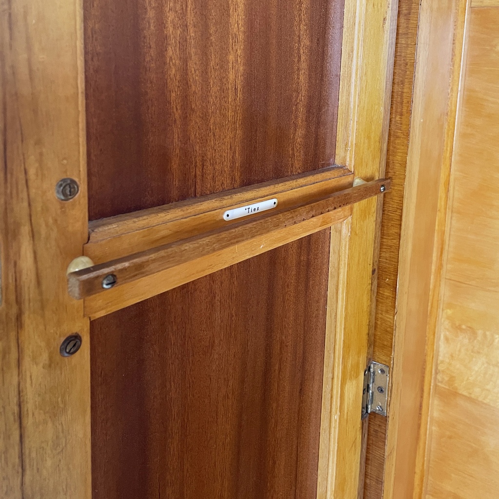 Armadio con specchio in legno, 1950 ca.