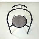 Sedie in metallo nero e tessuto grigio, 1980 ca.