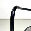 Sedie in metallo nero e tessuto grigio, 1980 ca.