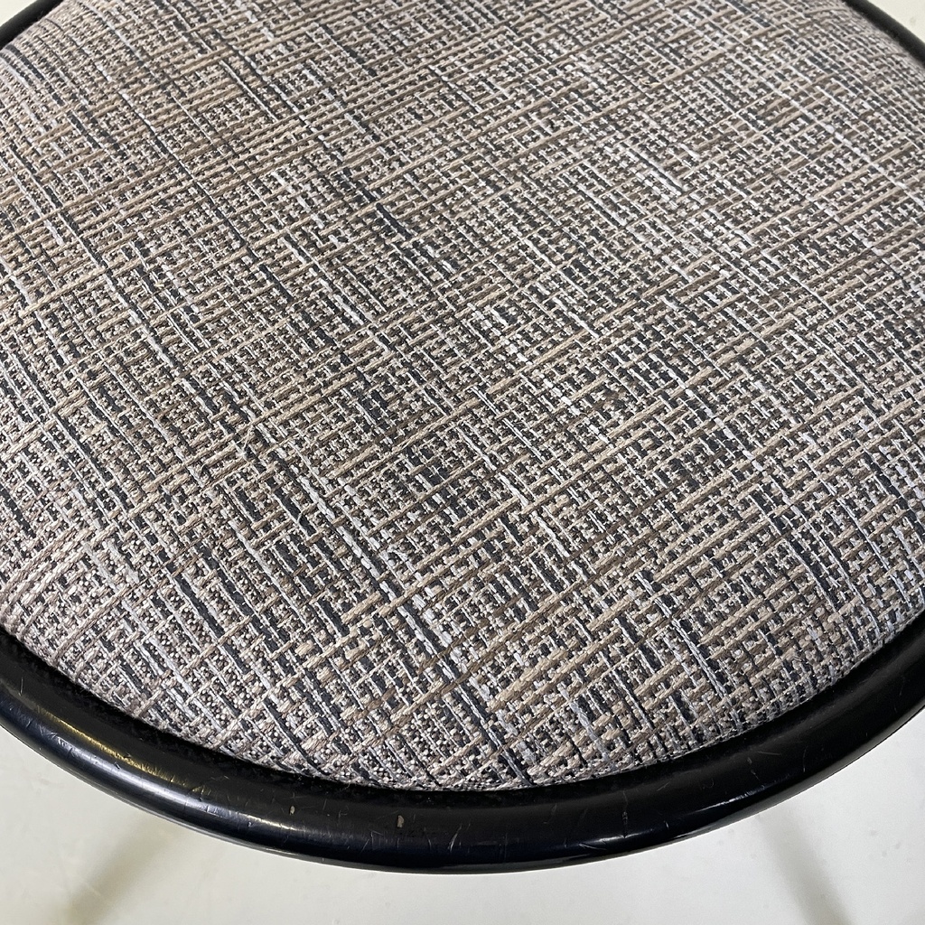 Sedie in metallo nero e tessuto grigio, 1980 ca.