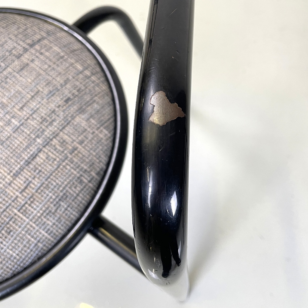 Sedie in metallo nero e tessuto grigio, 1980 ca.