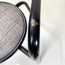 Sedie in metallo nero e tessuto grigio, 1980 ca.