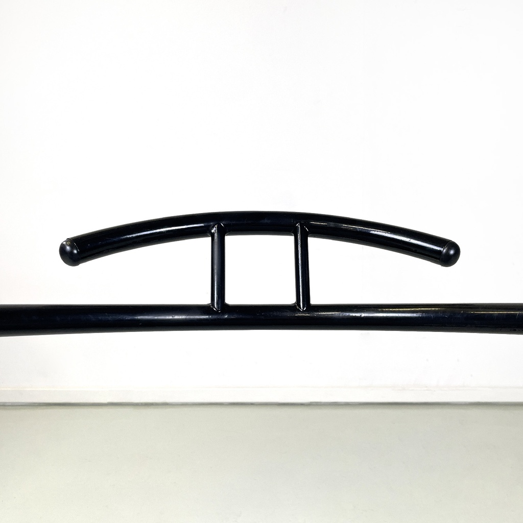 Sedie in metallo nero e tessuto grigio, 1980 ca.