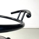 Sedie in metallo nero e tessuto grigio, 1980 ca.