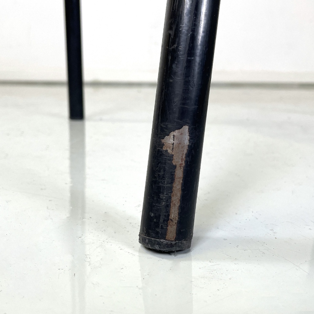 Sedie in metallo nero e tessuto grigio, 1980 ca.