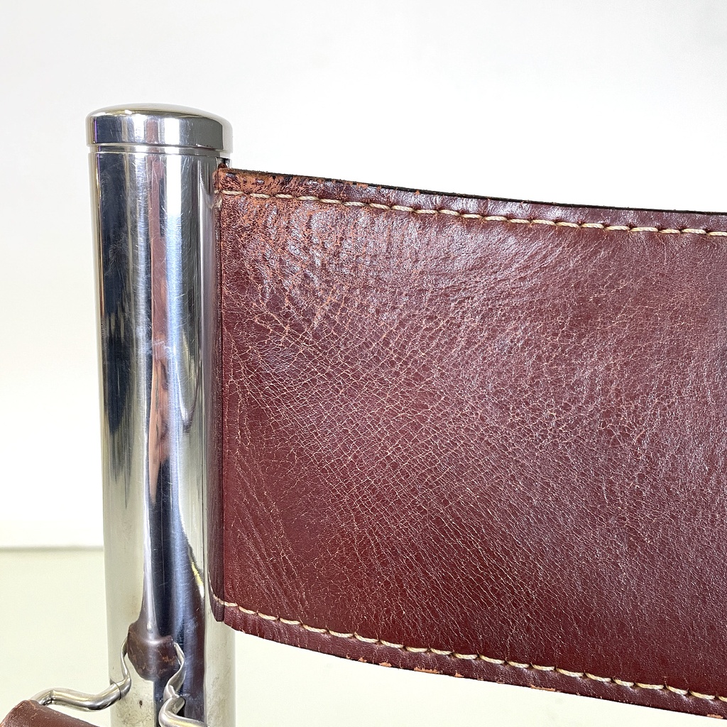 Sedie in pelle marrone di D.I.D., 1970 ca.