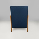 Poltrone in legno e tessuto blu, 1940s