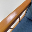 Poltrone in legno e tessuto blu, 1940s