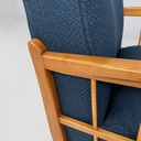 Poltrone in legno e tessuto blu, 1940s