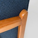 Poltrone in legno e tessuto blu, 1940s