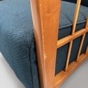 Poltrone in legno e tessuto blu, 1940s