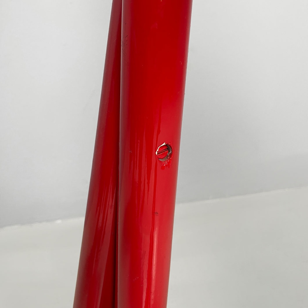 Sedia a pozzetto pieghevole in legno rosso, 1980 ca.