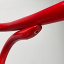 Sedia a pozzetto pieghevole in legno rosso, 1980 ca.