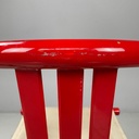 Sedia a pozzetto pieghevole in legno rosso, 1980 ca.