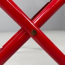 Sedia a pozzetto pieghevole in legno rosso, 1980 ca.