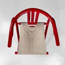 Sedia a pozzetto pieghevole in legno rosso, 1980 ca.