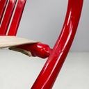 Sedia a pozzetto pieghevole in legno rosso, 1980 ca.