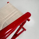 Sedia a pozzetto pieghevole in legno rosso, 1980 ca.