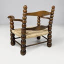 Poltrone in legno e paglia, 1960 ca.