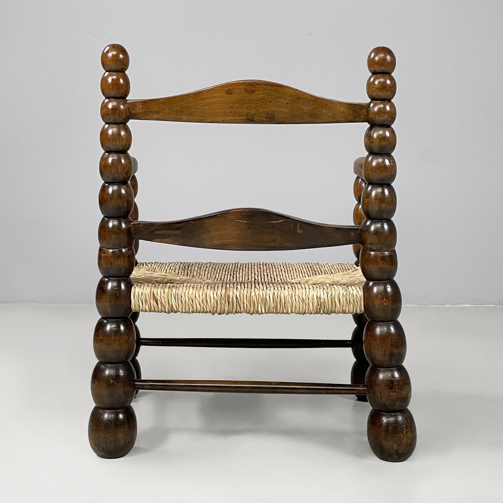 Poltrone in legno e paglia, 1960 ca.