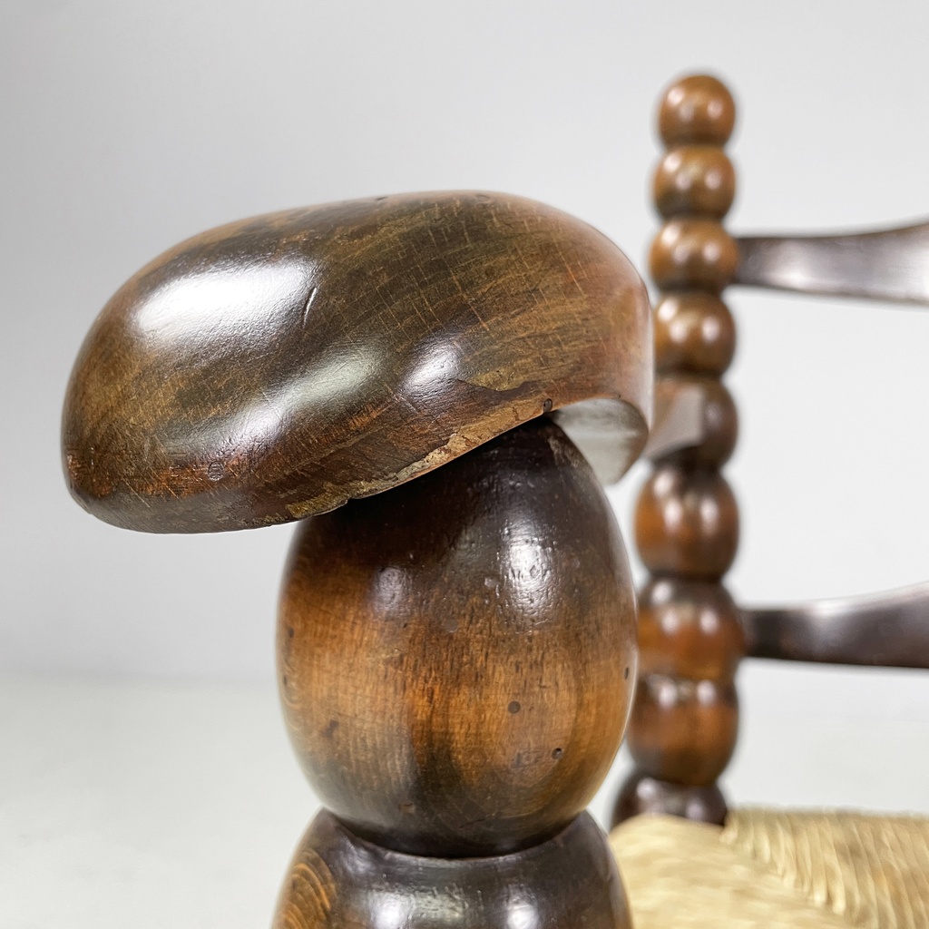 Poltrone in legno e paglia, 1960 ca.