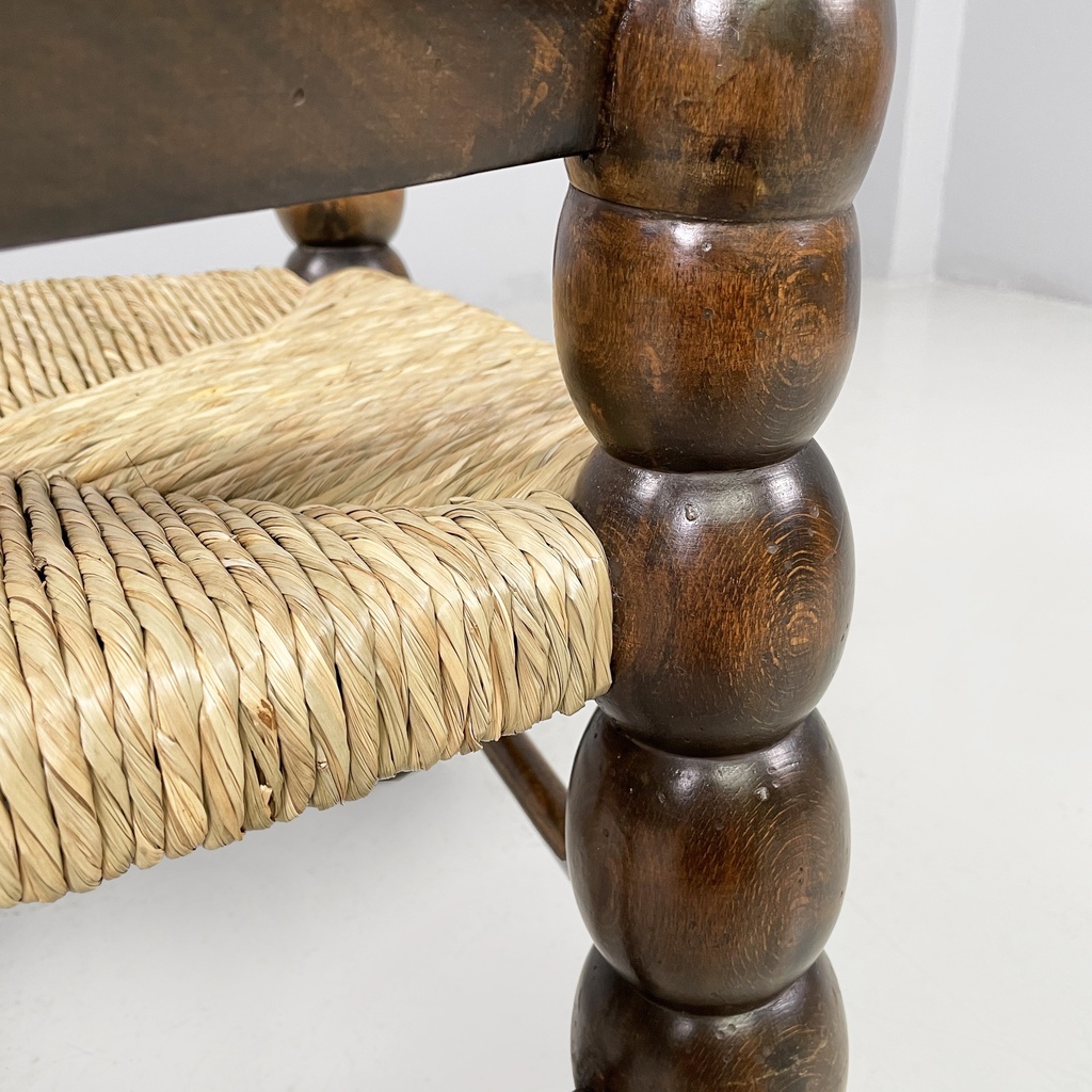 Poltrone in legno e paglia, 1960 ca.