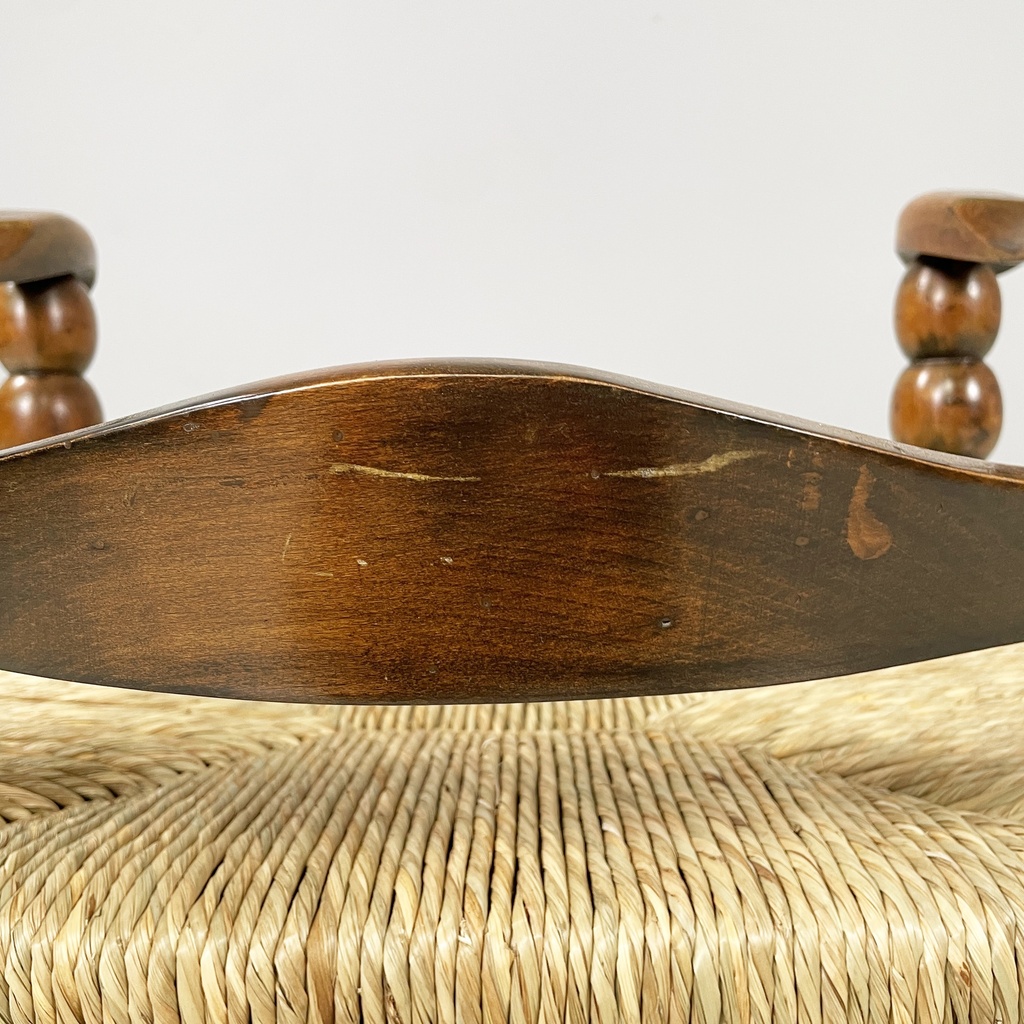 Poltrone in legno e paglia, 1960 ca.