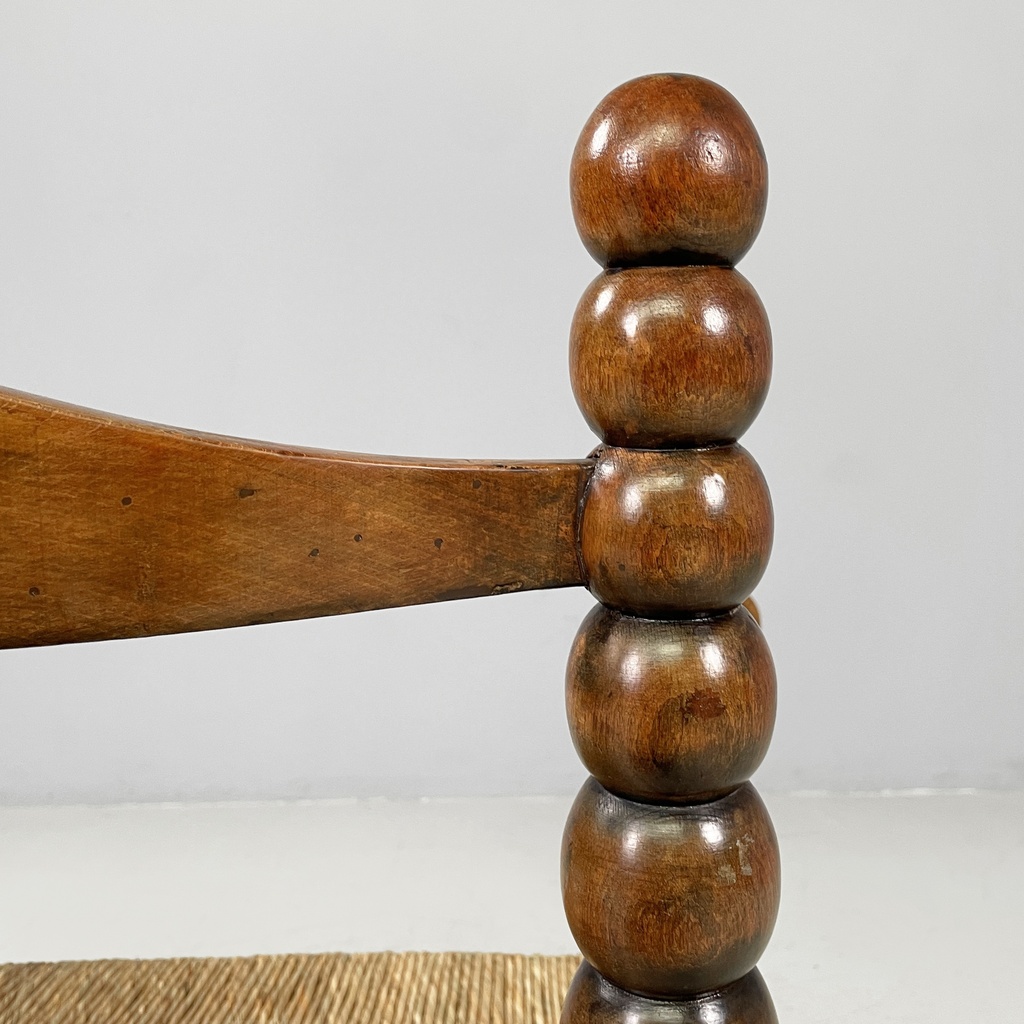 Poltrone in legno e paglia, 1960 ca.