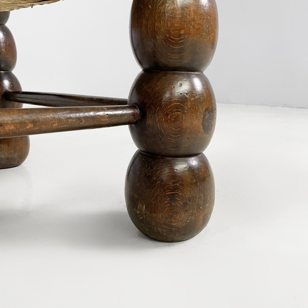 Poltrone in legno e paglia, 1960 ca.