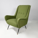 Poltrone in tessuto verde, 1950 ca.
