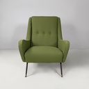 Poltrone in tessuto verde, 1950 ca.