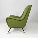 Poltrone in tessuto verde, 1950 ca.