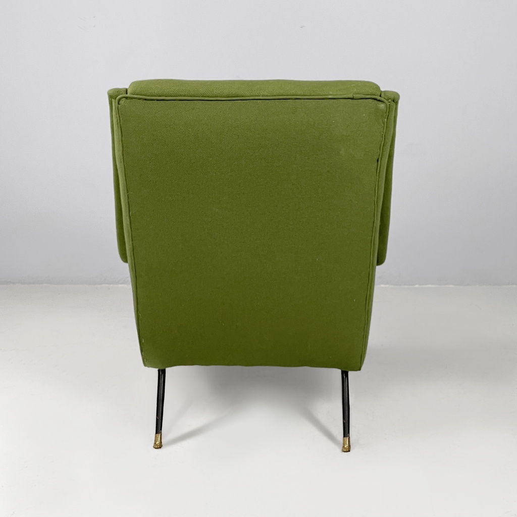 Poltrone in tessuto verde, 1950 ca.
