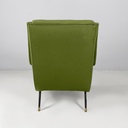 Poltrone in tessuto verde, 1950 ca.
