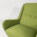 Poltrone in tessuto verde, 1950 ca.