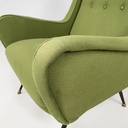 Poltrone in tessuto verde, 1950 ca.