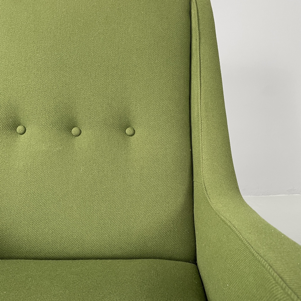 Poltrone in tessuto verde, 1950 ca.