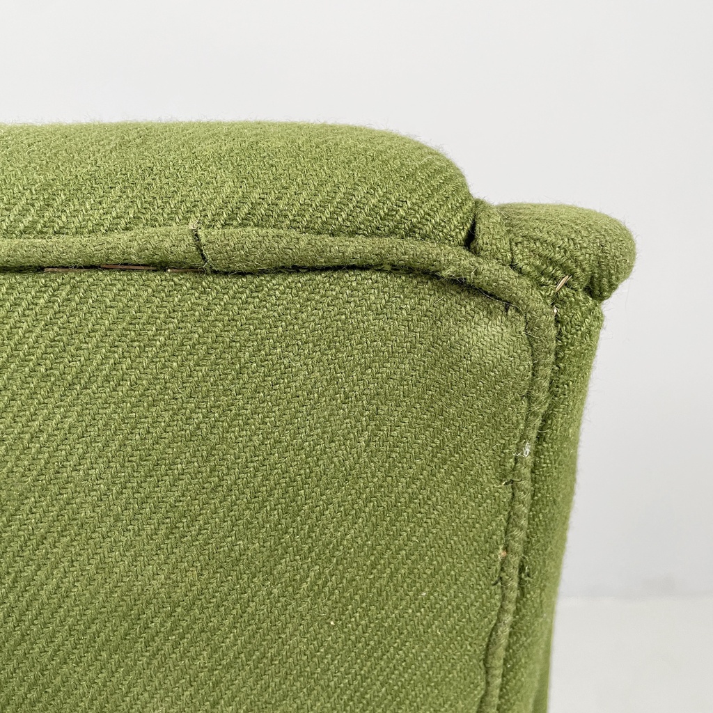 Poltrone in tessuto verde, 1950 ca.