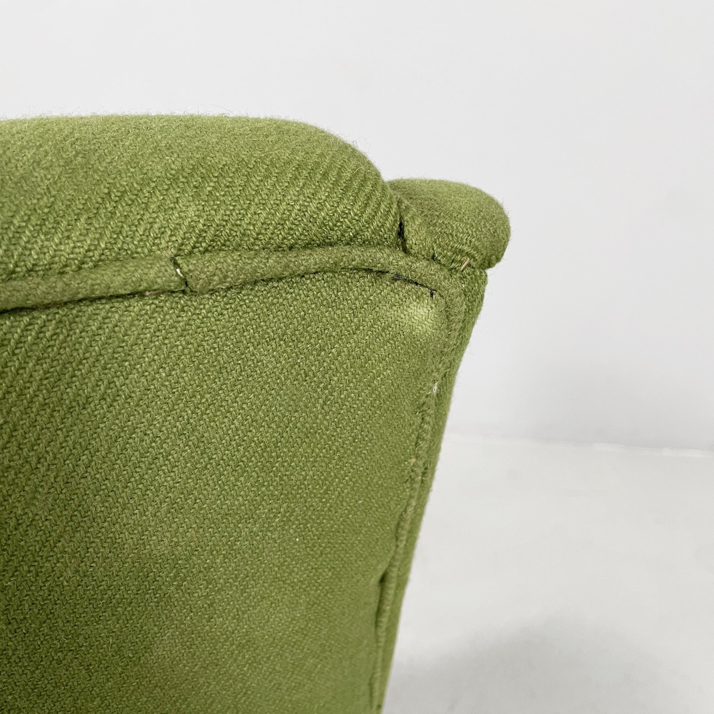 Poltrone in tessuto verde, 1950 ca.