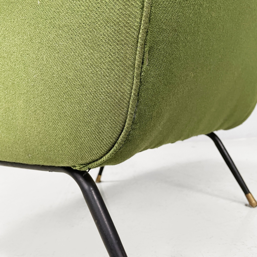 Poltrone in tessuto verde, 1950 ca.