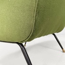 Poltrone in tessuto verde, 1950 ca.