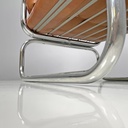 Poltrone in finta pelle marrone e metallo cromato, 1970 ca.