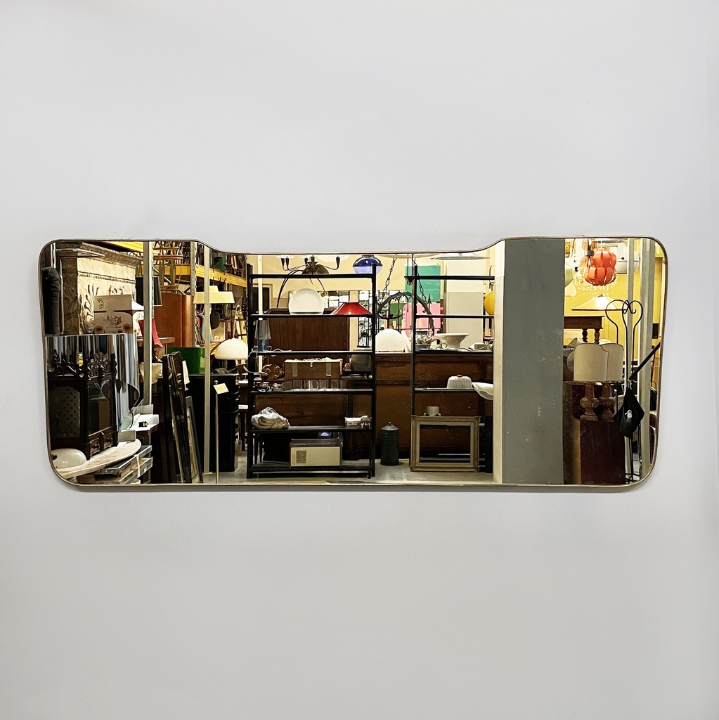 Specchio da parete in ottone, 1950 ca. 